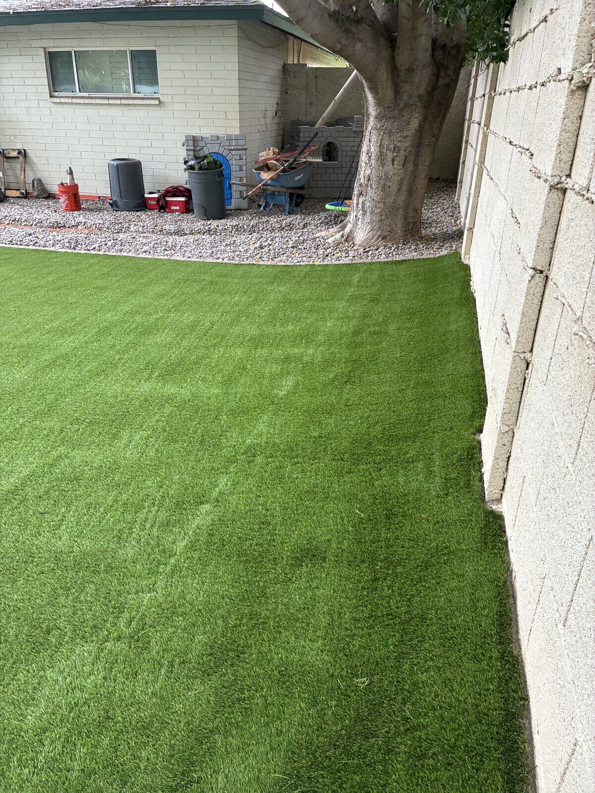 Wrap-Around Turf & River Rock